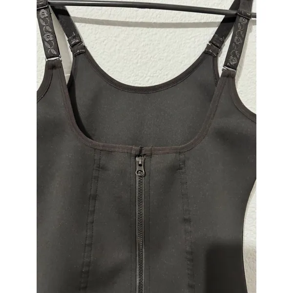 Womens Black Waist Trainer Vest Shapewear Zipper Hook Closure Large L Faja‎ - Image 7