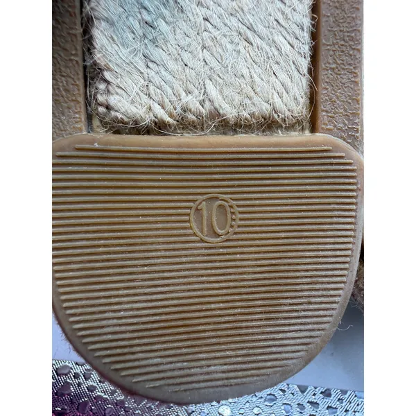 Tory Burch Striped Espadrille Slip-On Flats Green‎ Ivory Canvas Jute Women’s 10 - Image 8