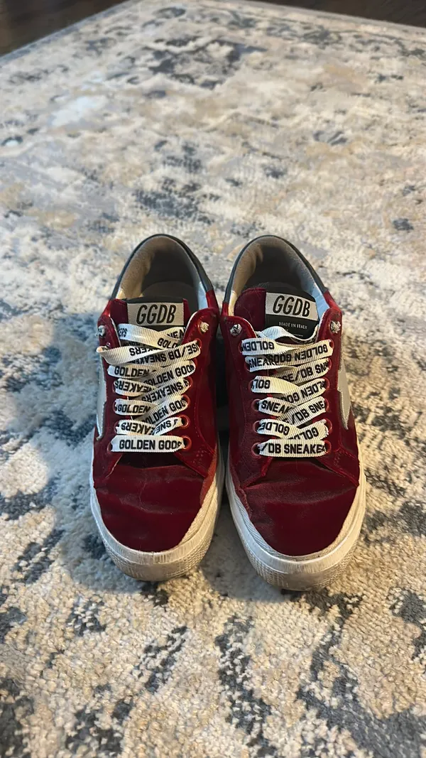 Golden Goose Sneakers Red May Classic Glitter Star 35 - Image 4