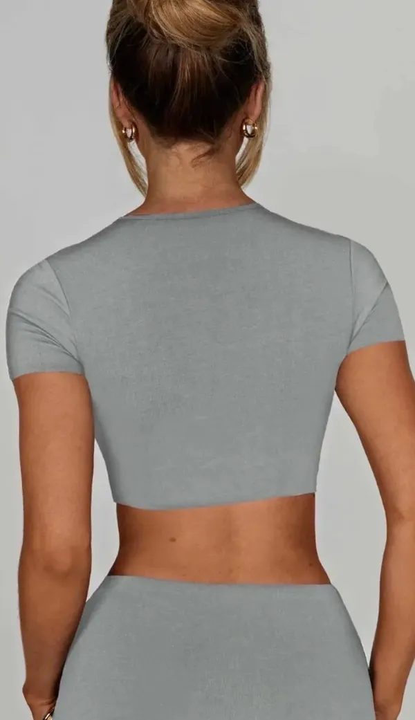 Babyboo Going Out Casual Gray Top Steel Color - Image 2