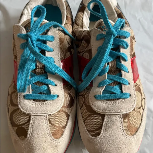 Coach White and Blue Sneakers - Image 7