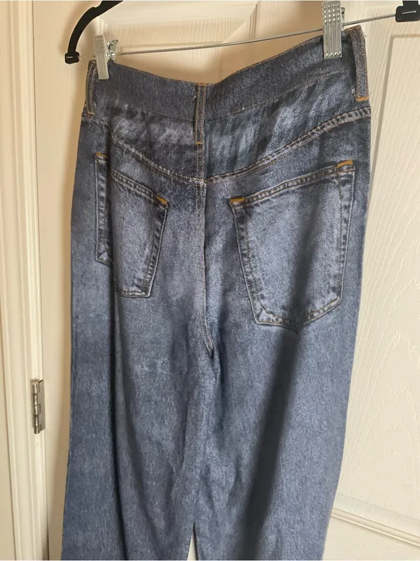 NWT Jason Wu Faded Raw Denim Wide Leg Lyocell Pants Jeans Blue Size 2 - Image 9
