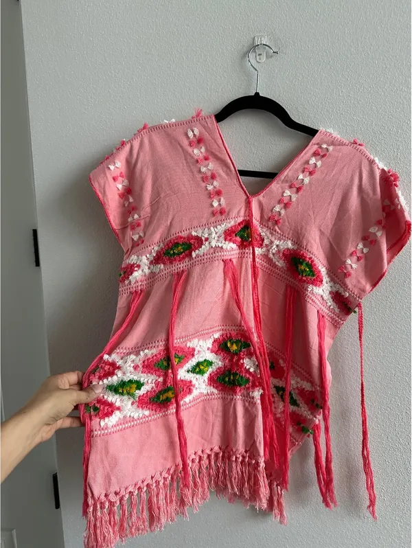 Mexican Huipil Pink Shirt - Image 5