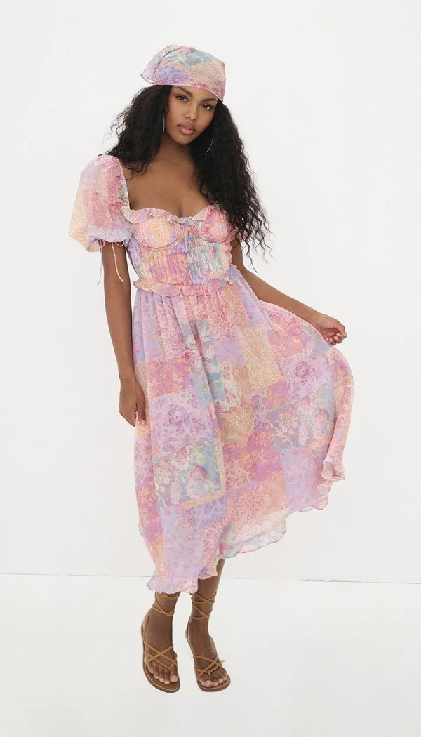 For Love And Lemons Odessa Pastels Forever Dress - Image 3
