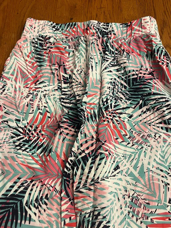 Women's Tropical Leaf Print Wide Leg Casual Pants - Image 3