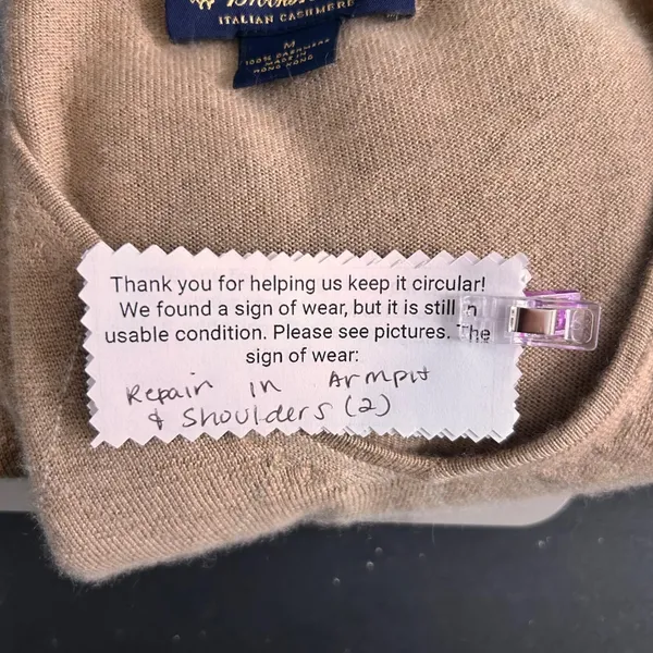Brooks Brothers‎ Italian Cashmere Sweater Tan Medium - Image 8