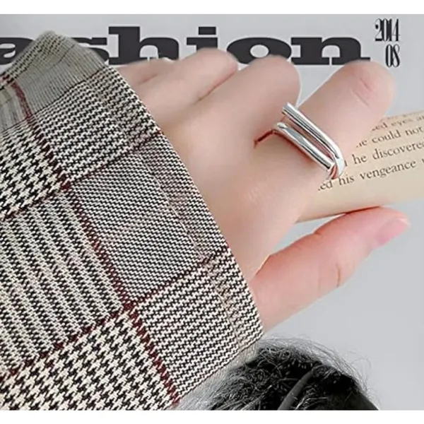 Unisex Solid Wrap 925 Sterling Silver‎ Band Ring, Adjustable - Image 13
