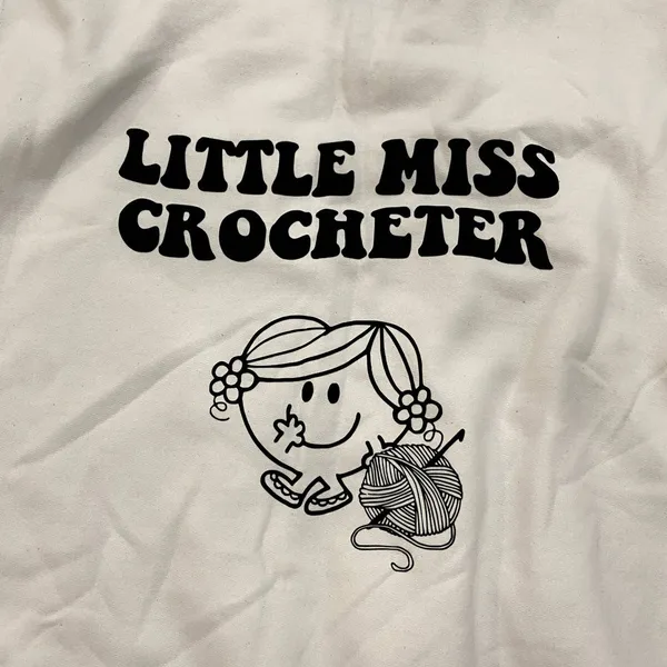 Wild Oak Creations Little Miss Crocheter Sweatshirt in White, Size S​​​​​​​​​ - Image 4