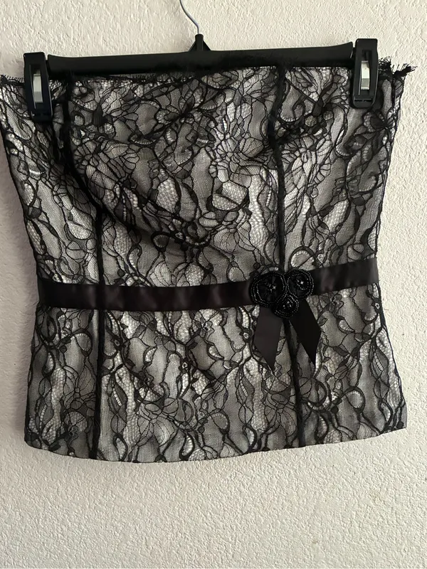 Ann Taylor Lace Corset Top Black 10 - Image 10