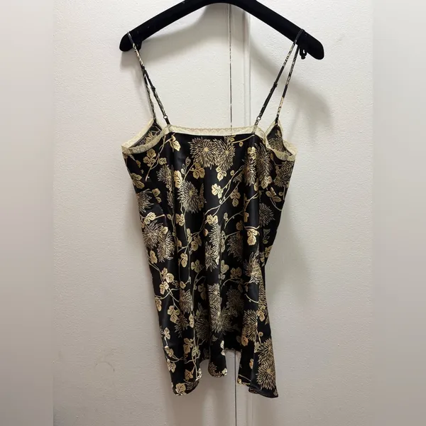 Victoria's Secret Babydoll Open Tie Front Cami Lingerie Top Black Gold Small Y2K - Image 3