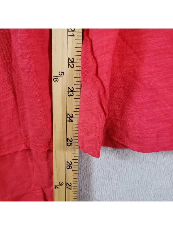 Pilcro Pink Crew Neck Long Sleeve Knit T-Shirt Cotton Modal Solid Size M - Image 6