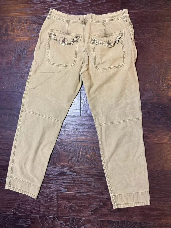 Free People Size 27 Olive Khaki Utility Pants Straight Leg Cargo Boho - Image 4