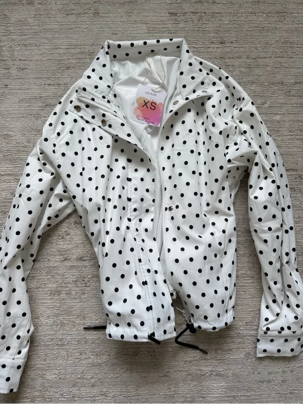TikTok Shop Polka Dot White Jacket (Size XS) - Image 3
