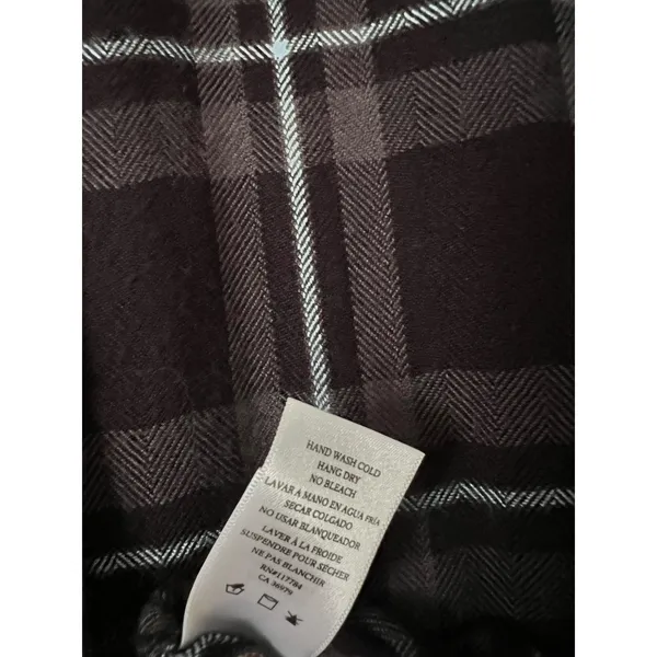 Rails Bianca Flannel Shirt Dress Women's‎ Buttondown Small Grey Black Plaid Cozy - Image 5