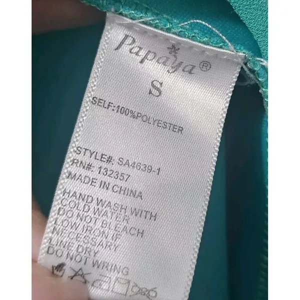 Papaya Green Dress Sleeveless Embroidered Casual Summer Dress Size S‎ - Image 4