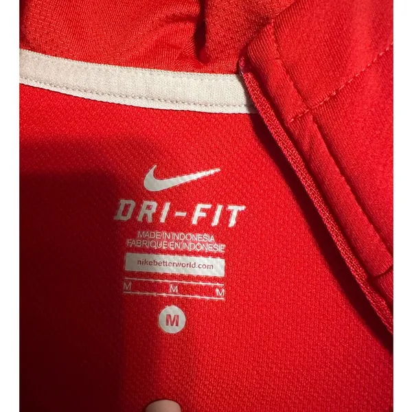 Nike Dri-Fit Quarter Zip Hoodie Pullover Women's Size Medium Red Hooded Active - Image 4