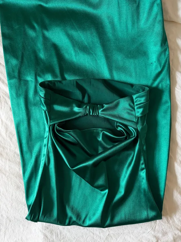 Satin green dress Size 2 - Image 2