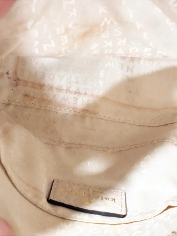 Kate Spade Cream Leather Laser-Cut Floral Design Crossbody Bag - Image 3
