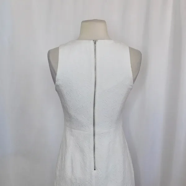 REBECCA TAYLOR Matelasse White Jacquard Lace Shift Dress Bridal Wedding Size 2 - Image 9