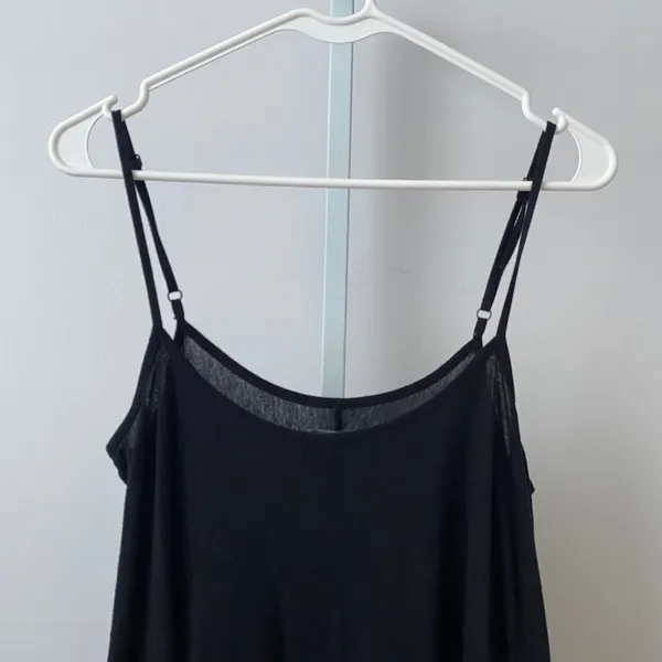 AllSaints Cotton Relaxed Slouchy Minimalist Strappy Cami Vest 4 Black - Image 2