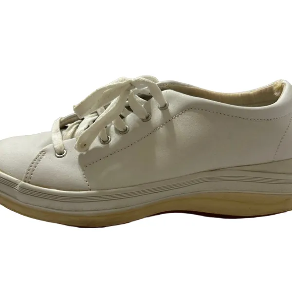 Keds Womens White Leather Lace Up Low Top Casual Nurse Sneakers Size 9 - Image 4