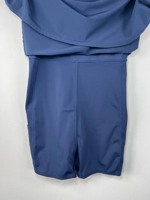 Abercrombie & Fitch Traveler Mini Dress Navy Lined Stretchy Golf Pickleball Sz M - Image 12