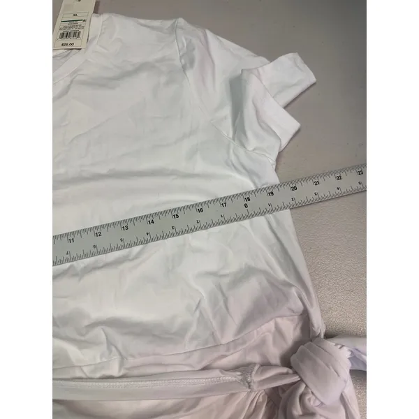 A‎ New Day Women White Side Tie Wrap T-Shirt Dress XL New With Tags - Image 4