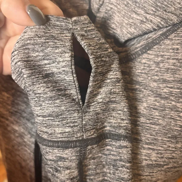 Athleta Gray Heather Full Zip Hooded Jacket Womens‎ Small Thumbholes Activewear - Image 5