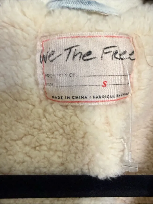 Free People We The Free Tie Dye Sherpa Lined Puffer Vest Blue Ivory S - Image 3