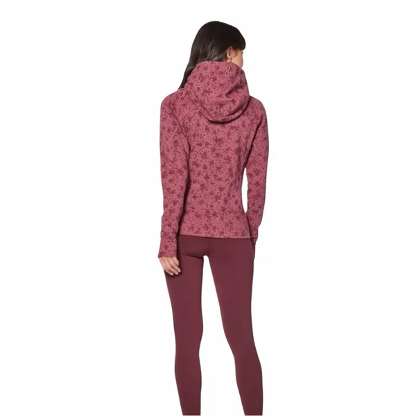 Lululemon Cotton Fleece Pixie Floral So Merlot Redwood Scuba Hoodie Jacket 4 - Image 3