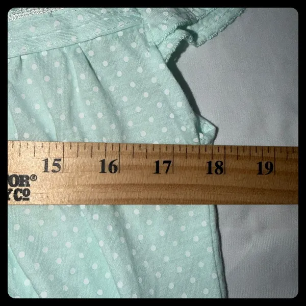 Pink Label Pajama Set Womens Mint Green Polka Dot Lace Trim Sleepwear Small - Image 4