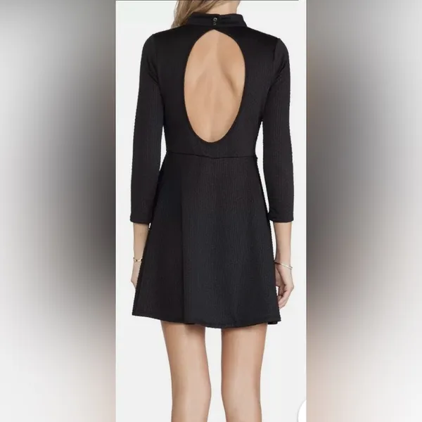 Free People Cutout Open Back Black Mini Dress‎ Size S - Image 2