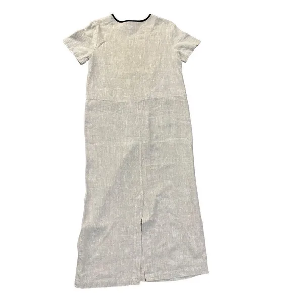 Blue Cactus vintage linen beige minimalist lagenlook maxi‎ dress sz small - Image 2
