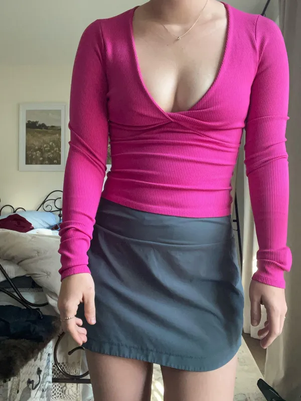 Lulus Ribbed Long Sleeve Pink Top - Image 3