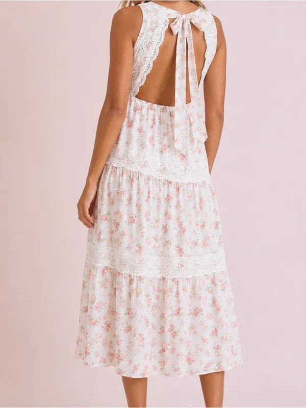NEW Altar’d State White Floral Midi / Maxi Dress Size Medium NWT - Image 2