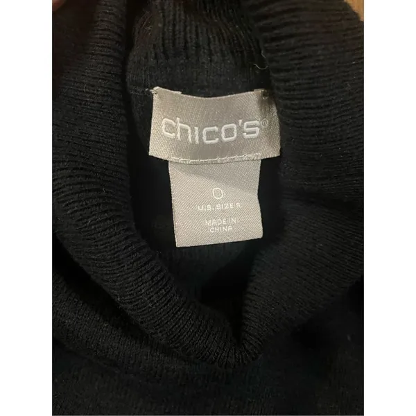 Chico’s womens black fitted turtleneck knit sweater size small - Image 3