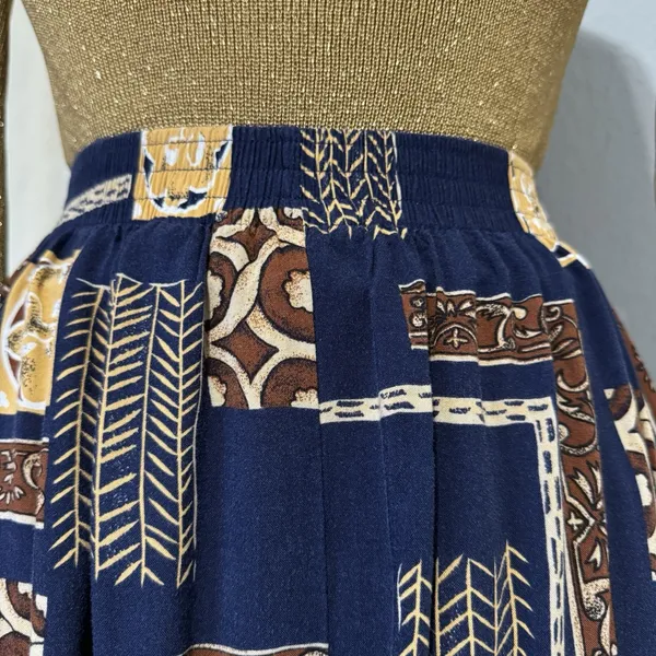Sag Harbor 1/2 Elastic Waist Boho Midi Skirt Geometric Print Peasant Indie Large - Image 8