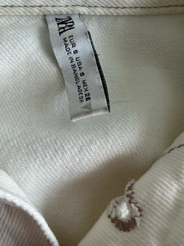 ZARA White Denim Short Sleeve Romper - Image 2