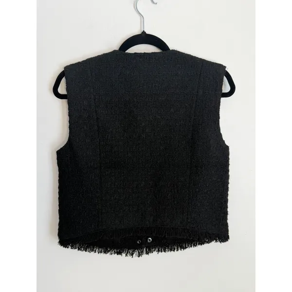 Evereve Winona Black Tweed Vest size small - Image 6