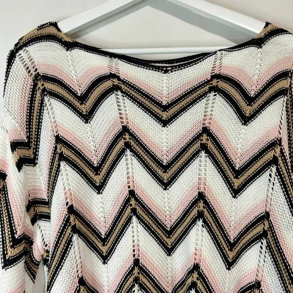 Audrey Parks x Francesca’s Women’s Crochet Knit Cropped Sweater Pink Small EUC - Image 2