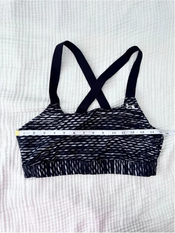 Women's Under Armour Sports Bra XL Black White Crossback Adjustable Straps - Image 5