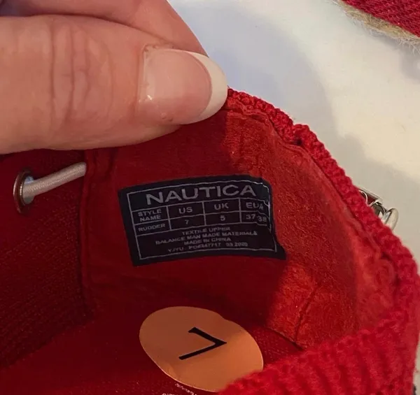NWT Nautica Red Espadrilles Slip On Shoes Sandals Canvas 7 Flats Comfy - Image 5