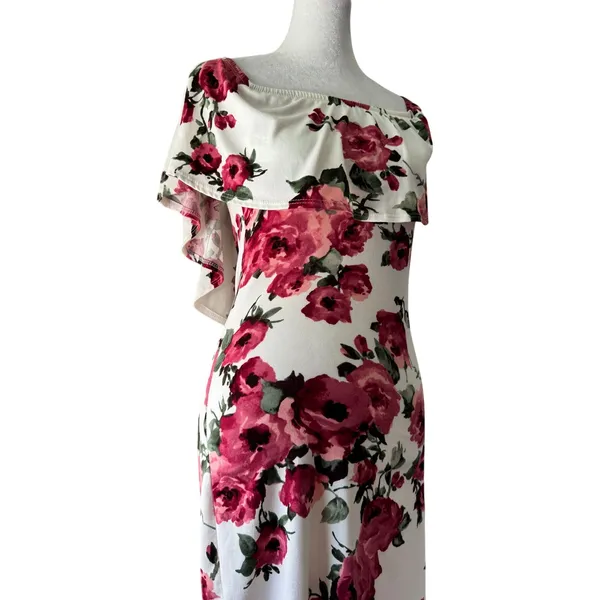 Vintage Y2K TMG White Floral Print Bodycon Mini Dress - Image 6