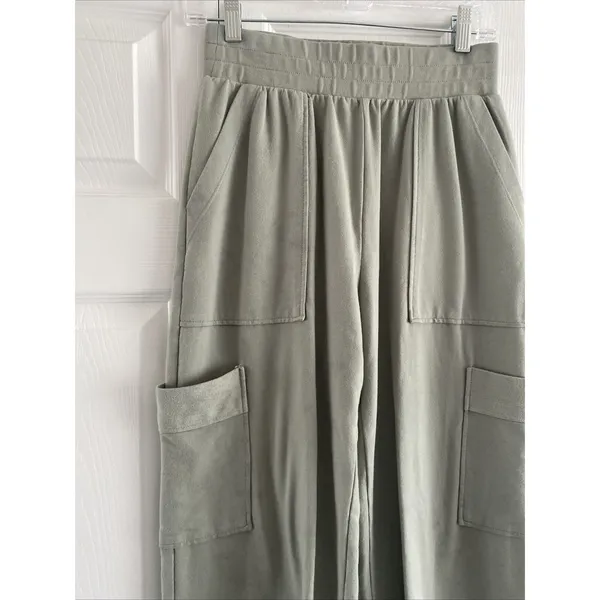 Shore High‎ Rise Cargo Jogger Sage Green Cotton Blend Utility Pants Size XS USA - Image 2