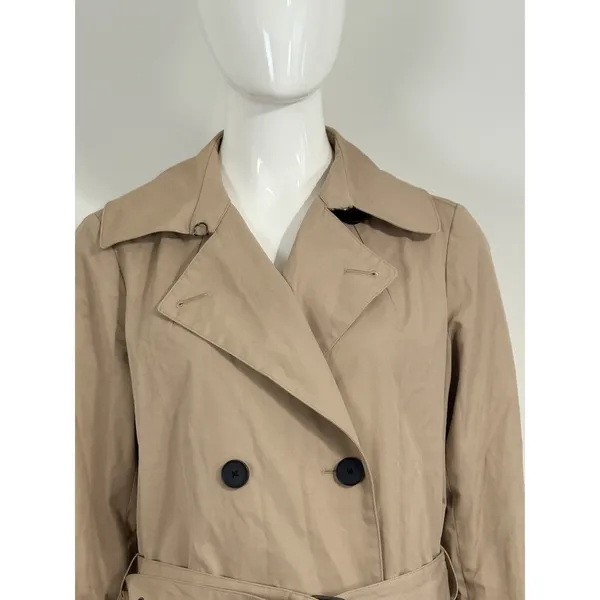 Everlane Women’s Brown Double Breasted Belted Trench Coat Long Jacket Size XS - Image 6