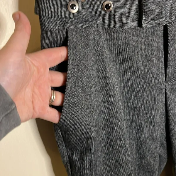 Vintage Arden‎ B Cropped Herringbone Gray Trousers Y2K Steampunk Size 4 EUC - Image 4