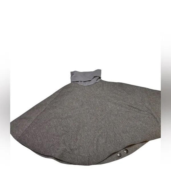 Synergy Organic Clothing Gray 100% Wool Cape Poncho Funnel Neck Small Minimalist - Image 7