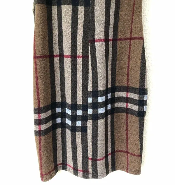 Plaid Check Flannel Dress Brown M - Image 5