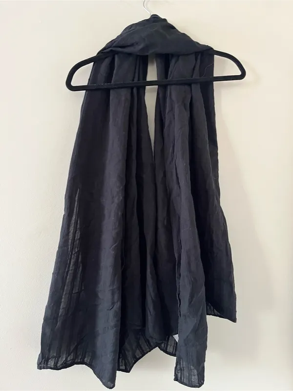 Aerie Black 100% Cotton Oversized Scarf Wrap Crinkle Gauze Lightweight Capsule - Image 6