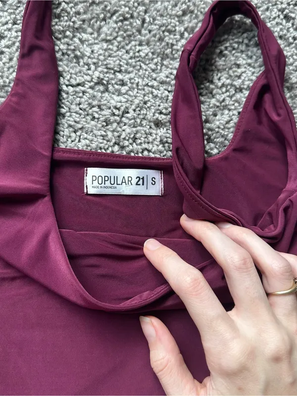 Plum Scoop Neck Bodysuit Purple - Image 4